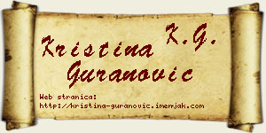 Kristina Guranović vizit kartica